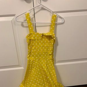 Yellow and white polkadot 50’s dress. Sun dress.